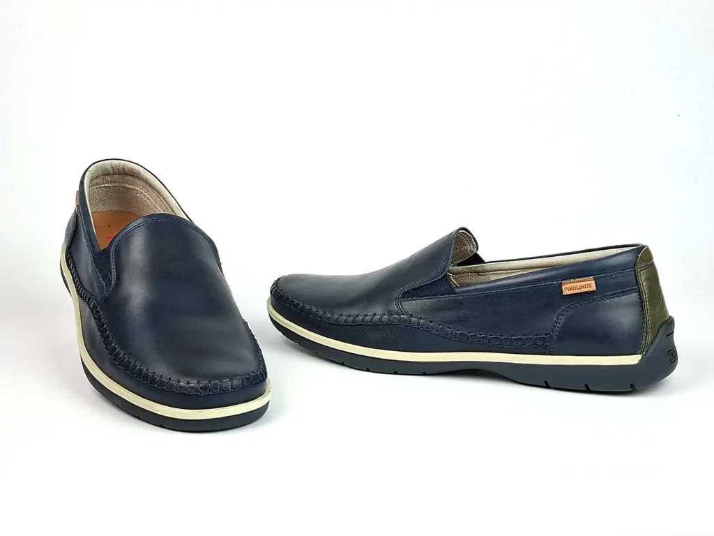 sportlich eleganter Herrenslipperin blau von PIKOLINOS Obermaterial und Innenfutter Leder Innensohle herausnehmbar Laufsohle dunkelblau